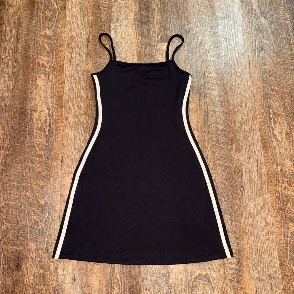 NWOT Wild Fable ButterBliss Black Mini Dress with White Side Stripes XXS
